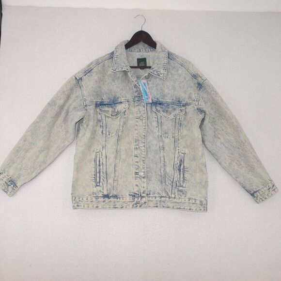 NEW Universal Thread Denim Trucker Jacket Light Acid Wash Women's Medium - Picture 1 of 8